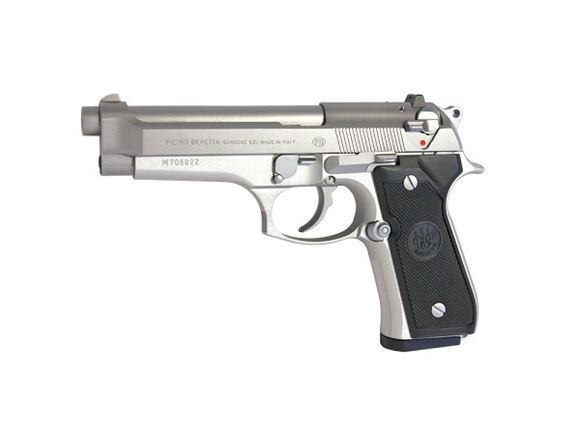 Picture of Beretta 92FS Inox Type F DA/SA Semi-Auto Pistol, 9mm, 125mm, Stainless, Plastic Grips, 2x10rds, 3-Dot Sights