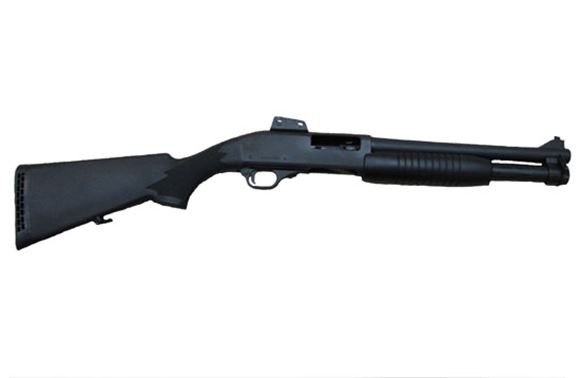 Picture of Norinco Pump Action Shotgun - 12Ga, 3", 14", Blued, Synthetic, w/Ghost Ring Sight