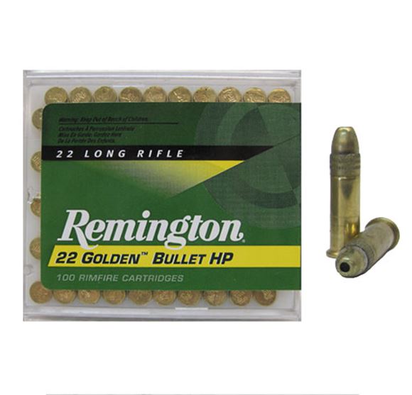 Picture of Remington Golden Bullet HP Rimfire Ammo - High Velocity, 22 LR, 36Gr, HP, 100rds Box