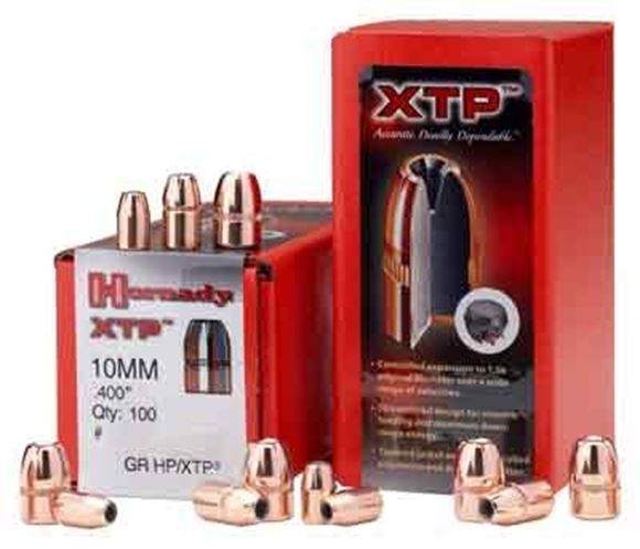 Picture of Hornady Handgun Bullets, XTP (eXtreme Terminal Performance) - 10mm Caliber (.400"), 180Gr, HP XTP, 100ct Box