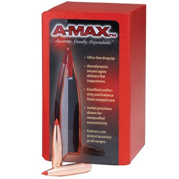 Picture of Hornady Rifle Bullets, A-MAX- 30 Caliber (.308"), 168Gr, A-MAX, 250ct Box