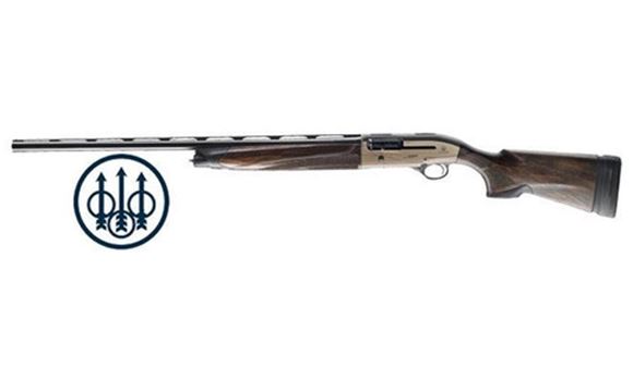 Picture of Beretta A400 Xplor Action Semi-Auto Shotgun, Left Hand - 12Ga, 3", 28", Steelium, Vented Rib, Blued, Bronze Receiver, X-Tra Grain Walnut Stock, 4rds, Blink Gas System, OptimaChoke HP Flush (C,M,F), w/Kick-Off & Gunpod