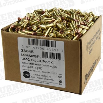 Picture of Remington 23645 UMC P&R Bulk Case 9MM 115Gr 1000Rnd