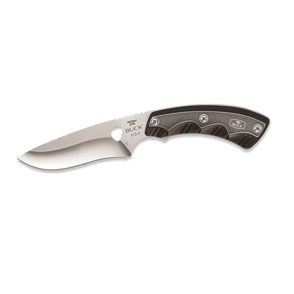 Picture of Buck Hunting Knives - 536 Open Season Skinner Knife, Satin Finish 420HC Stainless Steel, 4-1/2" Skinner Fixed Blade, Thermoplastic Handle, Black Heavy Duty Nylon Sheath