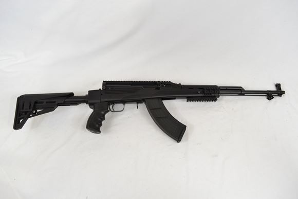 Picture of Kodiak Defence Surplus SKS Semi-Auto Rifle w/ATI Package - 7.62x39mm, 20", 14x1 RH Threaded, Blued, ATI Black Strikeforce Adjustable/Folding Stock w/Scorpion Recoil System, 5/30rds AK Magazine, Kodiak Defense SKS Rail, Extended Mag Release