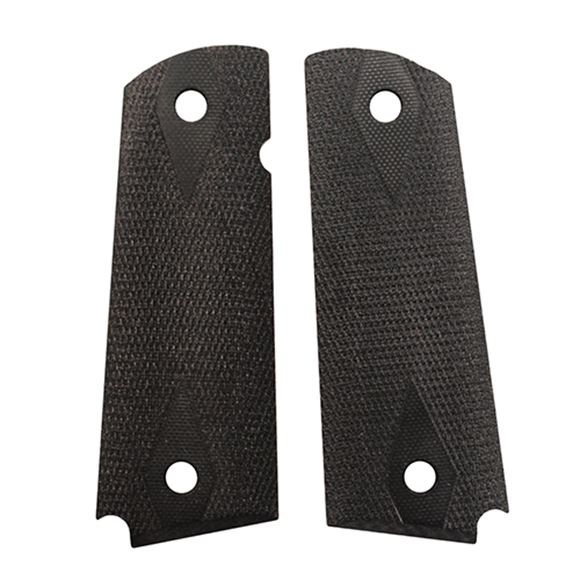 Picture of Hogue Handgun Grips, 1911 Grips, Government 1911/Commander/Clones, Extreme Series G10, 3/16" (Thin) G10 Grips - 1911 Govt Model 3/16" Thin, Checkered, Solid Black G10