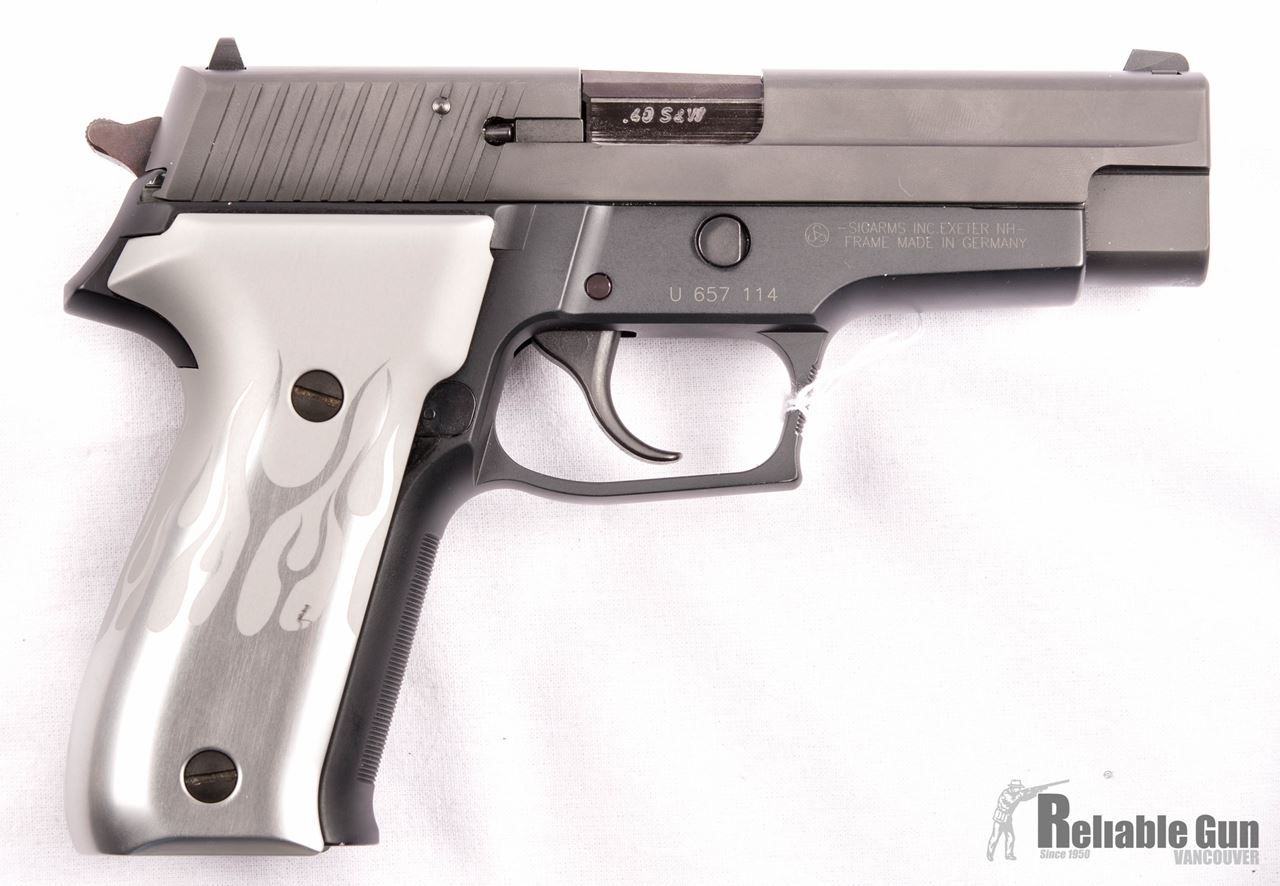 Used Sig Sauer P226 40 S&W, With 2 Magazines & Silver Aluminum Grips ...