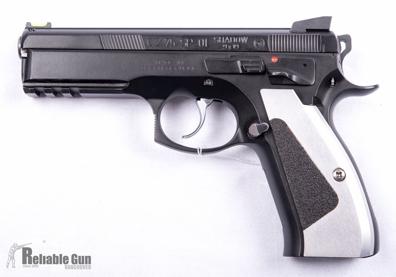 Used CZ 75 SP-01 Shadow Semi Auto 9mm Pistol, Green Hi-Viz Front Sight ...