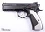 Picture of Used CZ 75 SP-01 Shadow Semi Auto 9mm Pistol, Green Hi-Viz Front Sight, Aluminum Grips, 3x10rd Magazines, Original Case