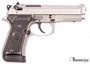 Picture of Used Beretta 92 Compact Inox w/Rail (M9A1) DA/SA Semi-Auto Pistol - 9mm, 4.25" Barrel, Stainless Steel Slide, Matte Silver Alloy Frame w/Integral Picatinny Rail, Black Plastic Grips, 3x10rds Mags, 3-Dot Sights, Excellent Condition