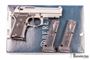 Picture of Used Beretta 92 Compact Inox w/Rail (M9A1) DA/SA Semi-Auto Pistol - 9mm, 4.25" Barrel, Stainless Steel Slide, Matte Silver Alloy Frame w/Integral Picatinny Rail, Black Plastic Grips, 3x10rds Mags, 3-Dot Sights, Excellent Condition