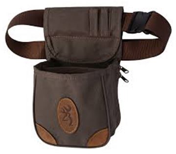 Picture of Browning Shell Pouch - Lona Canvas/Leather Shell Pouch, Flint, 8" W x 12-1/2" H x 5" D