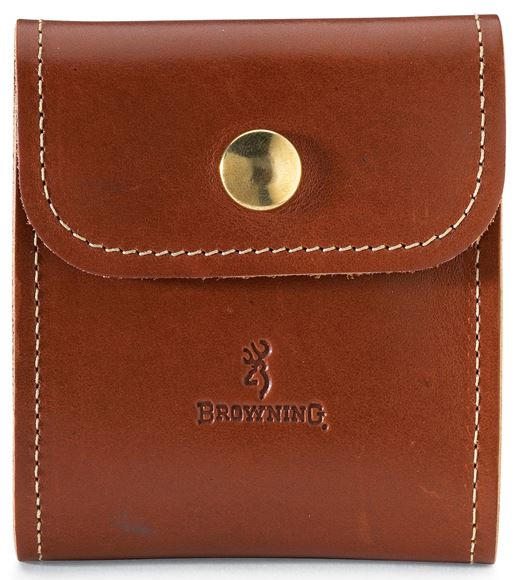 Picture of Browning Shooting Accessories, Choke Tube & Cartridge Cases - Leather Cartridge Case, Brown Leather, Holds 10 Rifle Cartridge