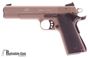 Picture of Used German Sport Guns (GSG) 1911 Standard Rimfire Single Action Semi-Auto Pistol - 22 LR, 5", Tan, Black Grips, 3 Magazines, Original Box Very Good Condition