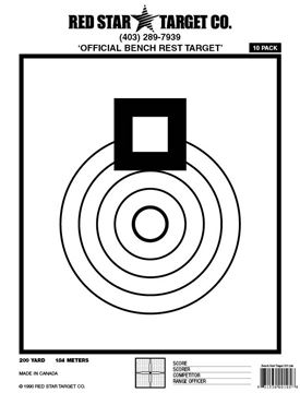 Picture of Red Star Targets - Bench Rest 200 Yards, 8.5" x 11", Extra Thick Shooting Paper, 250 Bulk Pack