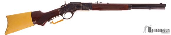 Picture of Used Taylor's & Co. Uberti 1873 Lever-Action 45 Colt, 18" Octagon Barrel, Walnut Stock, Case Hardened Receiver, Leather Stock Cover, Excellent Condition