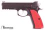 Picture of Used CZ 75 SP-01 Shadow Canadian Semi-Auto 9mm, 1mm Sight, Target Hammer, Red Aluminum Grips, With 3 Mags & Original Case, Very Good Condition