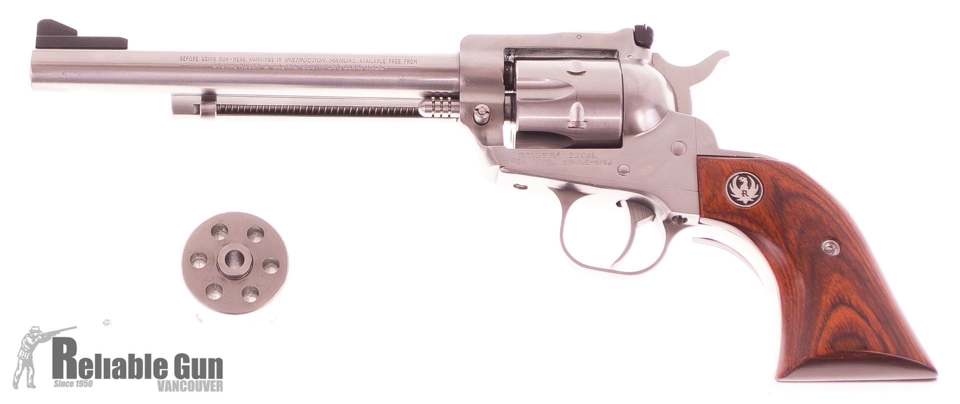 Used Ruger Single Six 22 Lr22 Mag Convertible Revolver 6 12 Stainless Barrel Both 