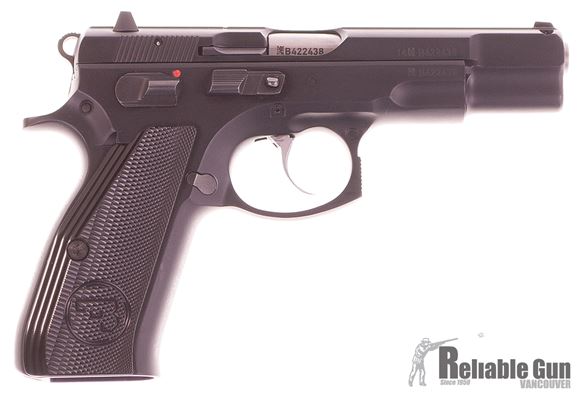 Picture of Used CZ 85 B Semi Auto Pistol, 9mm Luger, Black Aluminum Grips, 3 Mags, Original Case, Very Good Condition