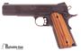 Picture of Used Kimber 1911 Raptor II Single Action Semi-Auto Pistol - 45 ACP, 5", Blued Slide And Frame, Zebra Wood Scale Pattern Kimber Logo Grips, Fixed Tactical Wedge Tritium Night Sights, Ambi Safety, 5 Magazines, Very Good Condition