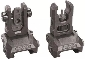 Picture of Blackhawk Long Gun Accessories - Hybrid Folding/Flip-Up Sight, Low Profile, Adjustable Front & Rear, Black