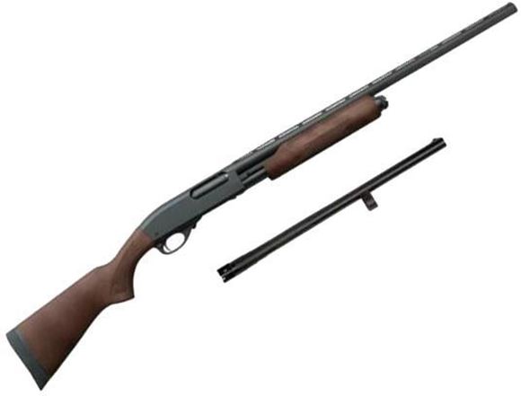 Picture of Remington Model 870 Express Pump Action Shotgun Combo - 12Ga, 3", 28", Vented Rib, Rem Choke (IC/M/F)/18.5", Home Defense Barrel, Wood Stock, 5rds, Matte Black