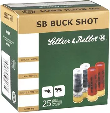 Picture of Sellier & Bellot Hunting Shotgun Ammo, SB Plastik Buckshot - 12Ga, 2-5/8", 00 Buck, 9 Pellets, 25rds Box