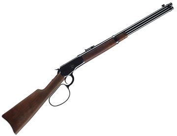 Picture of Winchester Model 1892 Large Loop Lever Action Carbine - 44-40 Win, 20", Sporter Contour, Brushed Polish, Satin Grade I Black Walnut Stock w/Barrel Band, 10rds, Brass Blade Front & Ladder Rear Sights