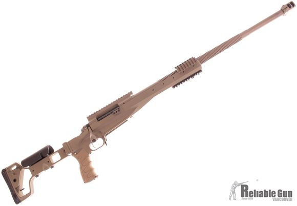 Picture of Used PGW C14 Timberwolf 338 Lapua Precision Rifle - FDE Cerokote, 5 Magazines, Pelican Hard Case, Accu-Tac Bipod, Cleaning Rod, Manual. Excellent Condition