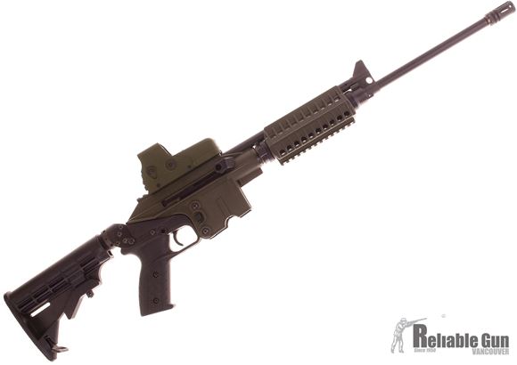 Picture of Used Kel Tec SU-16 Semi Auto Rifle, 223 Rem, 18.5'' Barrel, Collapsable Stock, Trace Optic Green Dot, Compact Forend, No Mag, Very Good Condition