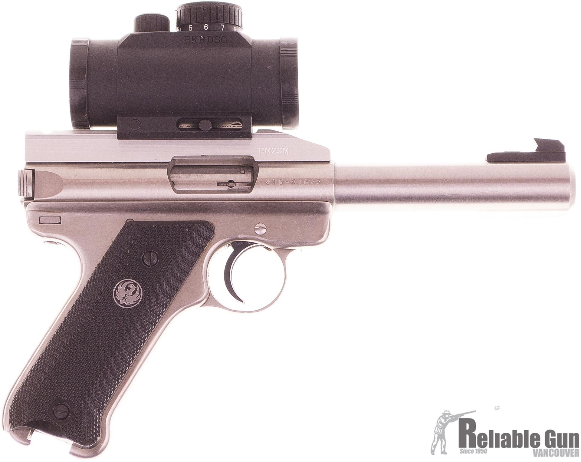 Used Ruger Mark II Stainless Target 22 LR, 5.5 Bull Barrel, Tasco Red ...