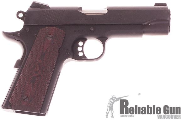 Picture of Used Colt 1911 Lightweight Commander Single Action Semi-Auto Pistol - 45 ACP , 4.25", Alloy Frame, Blued Steel Slide, Wood Grips, 2 Magazines, 3-Dot Sights, Original Box, New In Box Condition