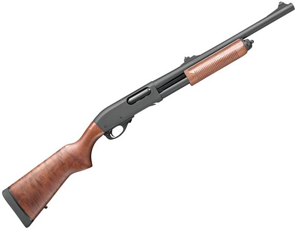 Picture of Remington 870 Police Pump Action Shotgun - 12Ga, 3", 18", Parkerized, Walnut Stock & Fore-End, 4rds, Fixed IC Choke, Rifle Sights