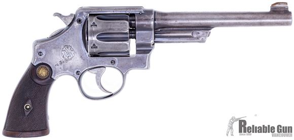 Picture of Used Smith & Wesson, Mark II Hand Ejector, Revolver, 455 Webley, 165mm Barrel, Missing 1 Side Plate Screw, Fair Condition