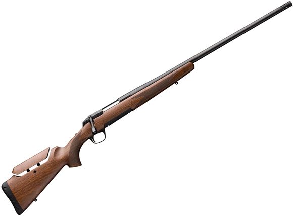 Picture of Browning X-Bolt Long Range Hunter Bolt Action Rifle - 308 Win, 22", Heavy Sporter Contour w/Muzzle Brake, Matte Black, Satin Finish Black Walnut Stock w/ Adjustable Comb, Inflex Recoil Pad, 4rds