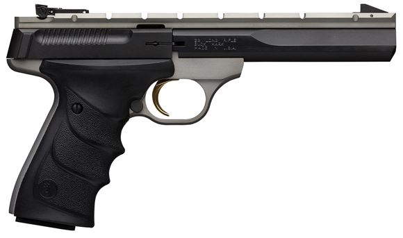 Picture of Browning Buck Mark Contour 5.5 URX Semi-Auto Rimfire Pistol - 22 LR, 5.5", Special Contour Barrel, Grey Frame, URX Grips, 10rds, Adjustable Pro-Target Rear & Patridge-Style Front Sight , Weaver Style Optic Rail