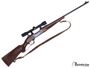 Picture of Used Savage Model 99 Lever Action Rifle, 300 Savage, 24'' Barrel, Williams Peep Sight, Wood Stock, Round Counter on Receiver, Blueing on Receiver is Worn, Bushnell Scope Chief 4x, Leather Sling   Good Condition