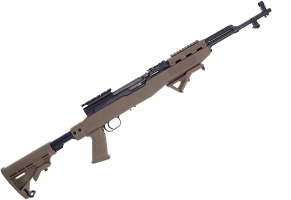 Picture of Chinese SKS Semi-Auto Rifle - 7.62x39mm, 20", Blued, w/Tapco Stock Dark Earth, No Bayonet, Lower Picatinny Rail, Angled Fore Grip, 5rds, Post Front & Adjustable Rear Sights, 1 Magazine