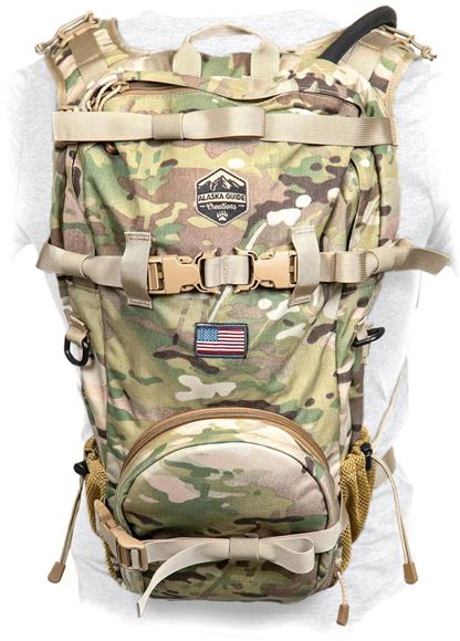 Picture of Alaska Guide Creations Packs - Scout Backpack, Multi-Cam Camo, 2 lbs 13 oz, 1400 Cubic Inches, Hardware to Attach AGC Binopack, Ambi Hose Holes, Capable of Carrying Rifle, Bow or Shotgun, Includes 3L Bladder w/ Insulated Hose