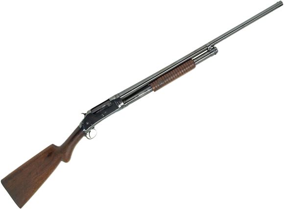 Picture of Used Winchester 1897 Pump-Action 12ga, 2 3/4" Chamber, 27" Barrel, Re Blued, Cracked Stock & Forend, 1899 Production, Fair Condition