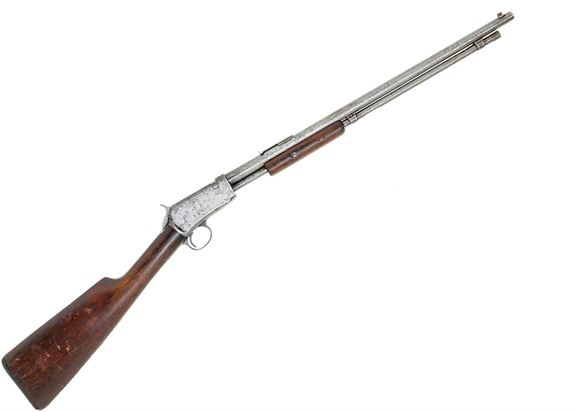 Picture of Used Winchester Model 1906 Pump-Action Rifle - 22 LR, 20" Barrel, 1909 Production, No Bluing (Poor Finish), Wood Stock, Fair Condition