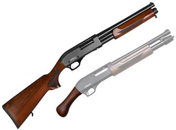 Picture of Canuck Regulator/Defender Combo Pump Action Shotgun - 12ga, 3", 14", Wood Stock & Bird Head Style Grip, 4rds, Mobil Choke Flush (F,M,IC)