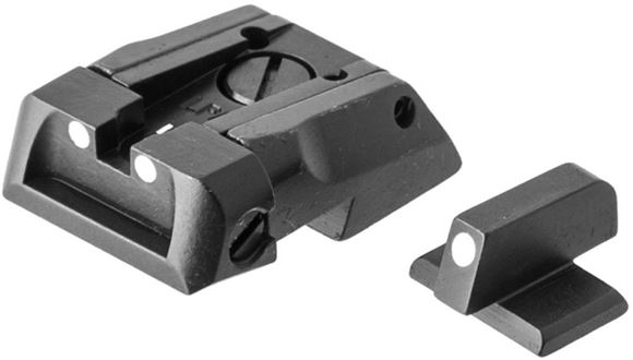 Picture of LPA Sights, Pistol Sights - White Dot Adjustable Novak Sight, Novak Cut w/ 2 Front Sight Heights for Round Slide