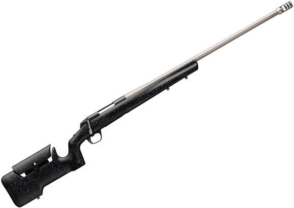 Picture of Browning X-Bolt Max Long Range Bolt Action Rifle - 300 PRC, 26" Stainless Fluted Heavy Sporter Barrel, Composite Adjustable Stock, Black and Grey Splatter Texture, Muzzle Brake and Thread Protector, 4rds