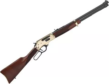 Picture of Henry Repeating Arms Side Gate Lever Action Rifle - 30-30, 20", Blued, Polished Brass Receiver, American Walnut Stock, Adjustable Buckhorn Rear Sight & Ramp Front, 5rds