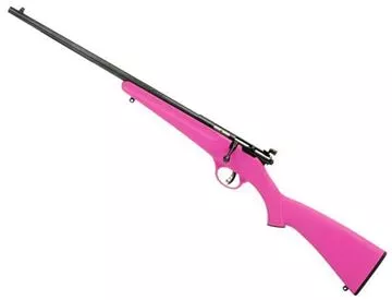 Picture of Savage Arms Youth Series, Rascal Single Shot Bolt Action Rimfire Rifle - 22 S/L/LR, 16.125", Satin Blued, Carbon Steel, Synthetic Pink Stock, AccuTrigger, Left Hand