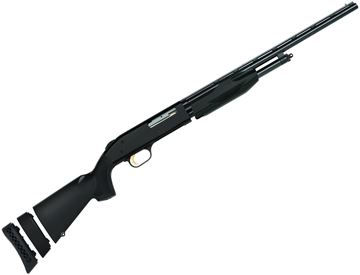 Picture of Mossberg 510 Youth Mini Super Bantam All Purpose Field Pump Action Shotgun - 20Ga, 3", 18-1/2", Vented Rib, Blued, Black Synthetic Stock w/Spacer, 3rds, Dual Bead Sights, Accu-Set