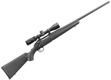 Picture of Ruger American Combo Bolt Action Rifle - 243 Win, 22", Matte Black, Alloy Steel, Moss Green Composite Stock, Vortex Crossfire II 4-12x44 Riflescope, 5rd Flush Mag