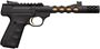 Picture of Browning Buck Mark Plus Vision Rimfire Semi-Auto Pistol - 22 LR, 5-7/8", Anodized Black, Gold Cerakote Barrel, Diamond Barrel Sleeve Cuts, UFX Overmolded Grips, 10rds, White Outline Pro Rear Sight & Truglo Fiber Optic Front Sight, Threaded Muzzle, Picati