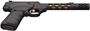 Picture of Browning Buck Mark Plus Vision Rimfire Semi-Auto Pistol - 22 LR, 5-7/8", Anodized Black, Gold Cerakote Barrel, Diamond Barrel Sleeve Cuts, UFX Overmolded Grips, 10rds, White Outline Pro Rear Sight & Truglo Fiber Optic Front Sight, Threaded Muzzle, Picati